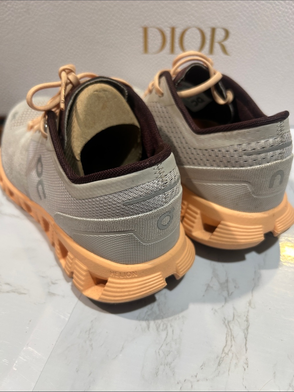 On Cloud On Running Beige & Peach Runner Sneakers - Picture 3 of 13